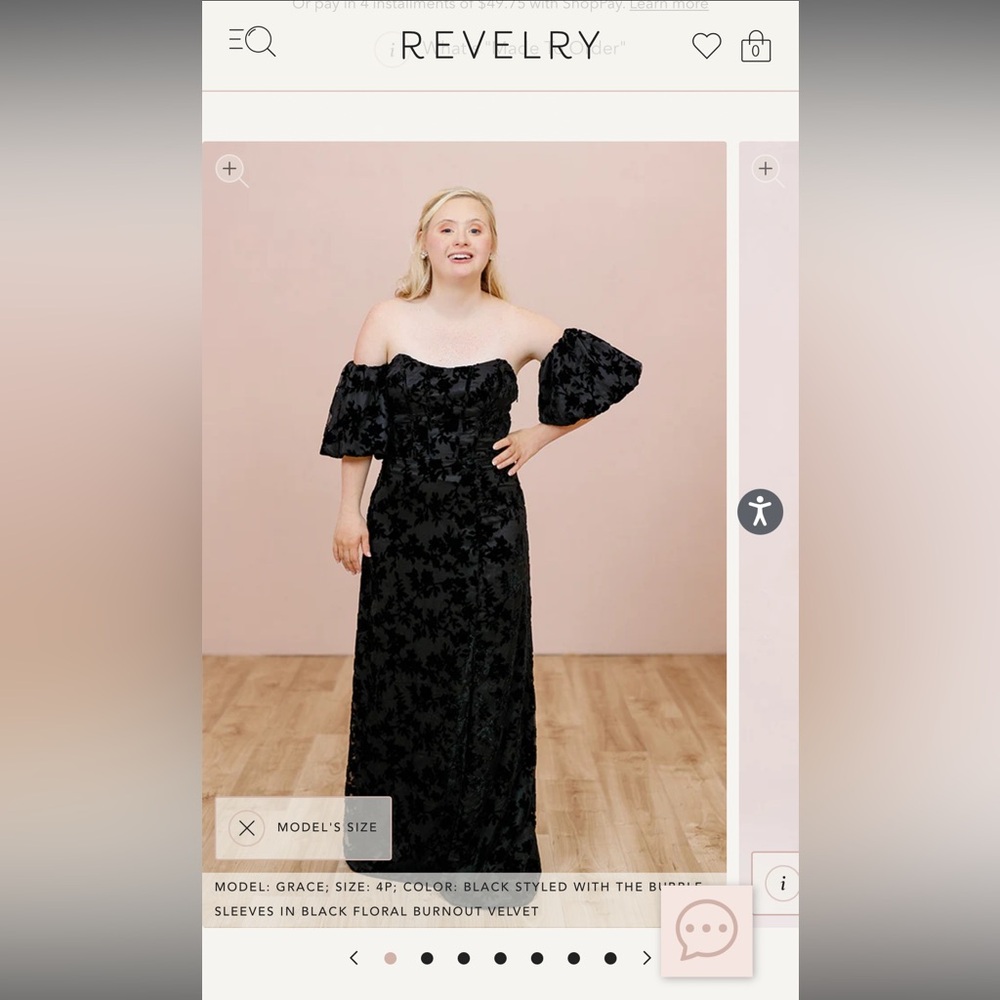 Revelry Mona Floral Burnout Velvet Dress - Picture 4 of 5